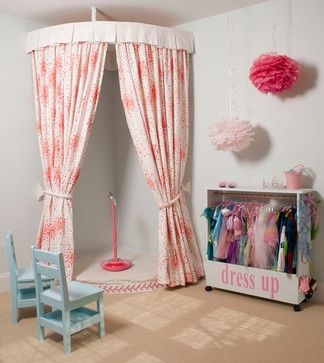 Kid’s Corner: Fun Ideas For Children’s Play Areas | l.a. design llc.  Might have to replace the playhouse in playroom.